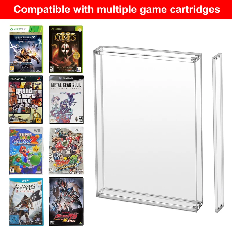 Clear Acrylic Game Cartridge Box for PS2, Xbox, Wii - Protective