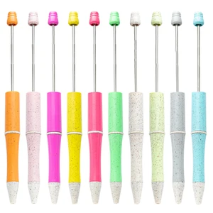 New Arrival Eco-Friendly 1.0mm Black Ink Ballpoint Pens Creative Writing Sports Wheat Straw DIY Personalized for Beaded Pens