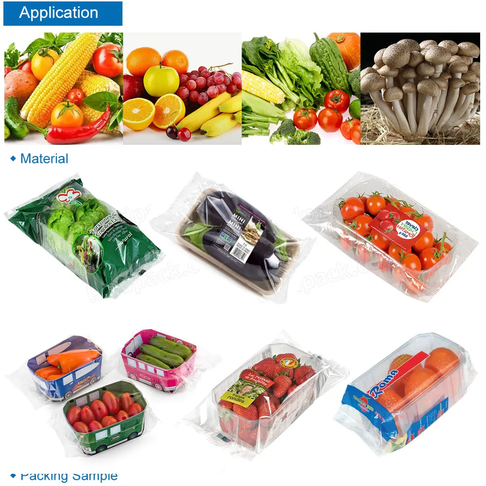 Fully Automatic Reciprocating Flow Pack Machine for Tomatoes Strawberries Fruits in Boxes Food Packaging with Labeling Function