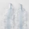 Light blue elastic shoelaces with ruffled edges