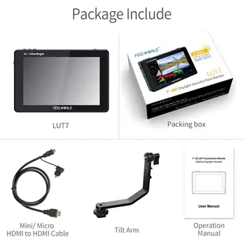 Wholesale FEELWORLD LUT7 2200nits DSLR Monitor 3D LUT Touch Screen Bulk Order for Outdoor Cinematography product image