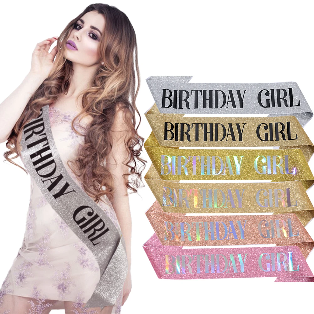 Fascia Glitterata 'Birthday Girl' per Regina, Decorazioni e Accessori per  Feste di Compleanno per Donne, per 16, 18, 21 Anni