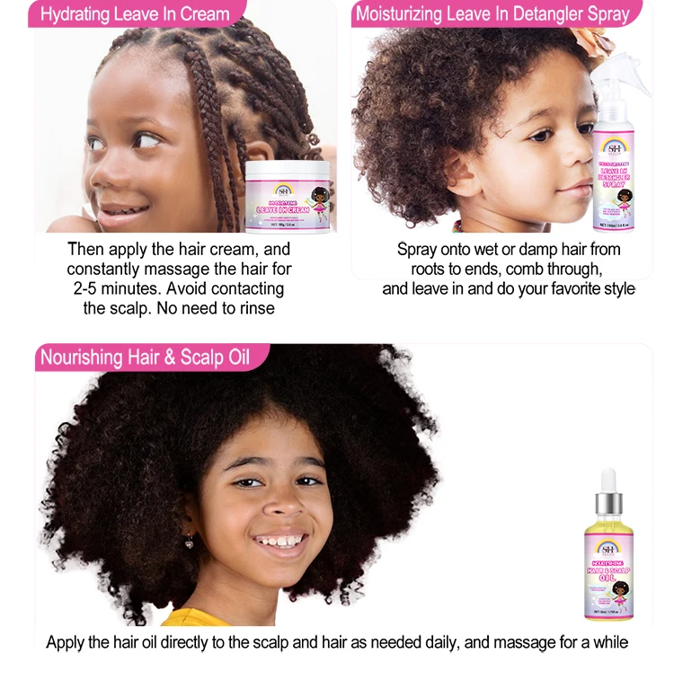Natural Black Children's Hair Care Set Children's Deep Care Shampoo And