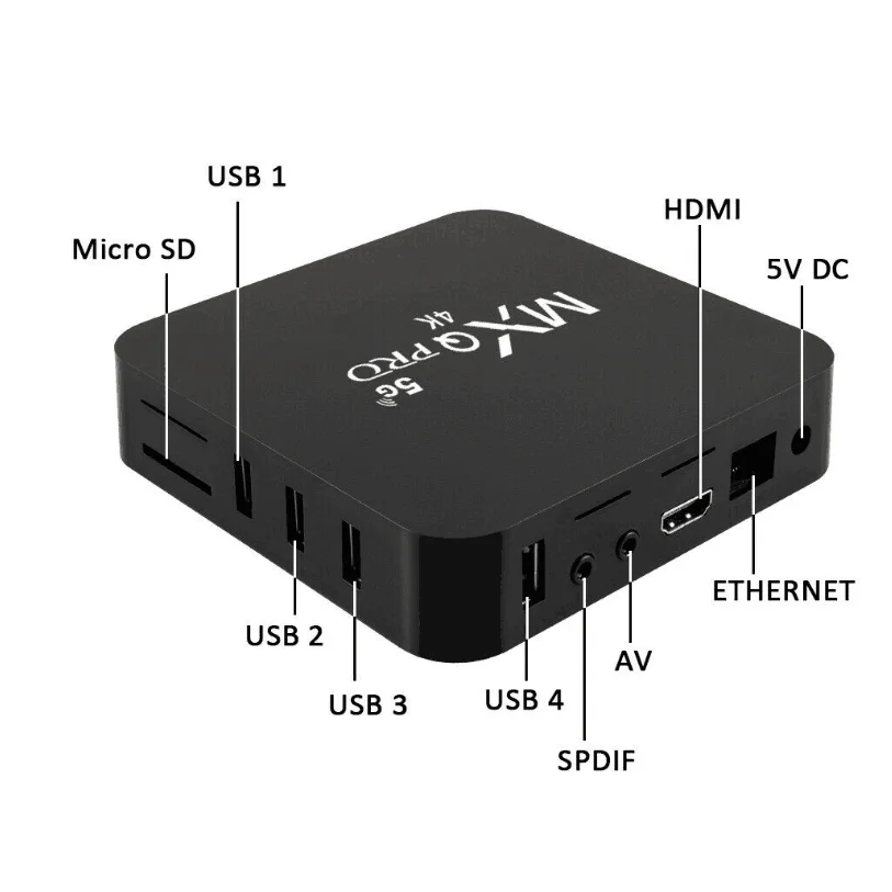 Hottest New Model MX PRO RK3128 Set-top Box 1Gb 8Gb 2.4G Android 11.1 Wifi Smart Media Player