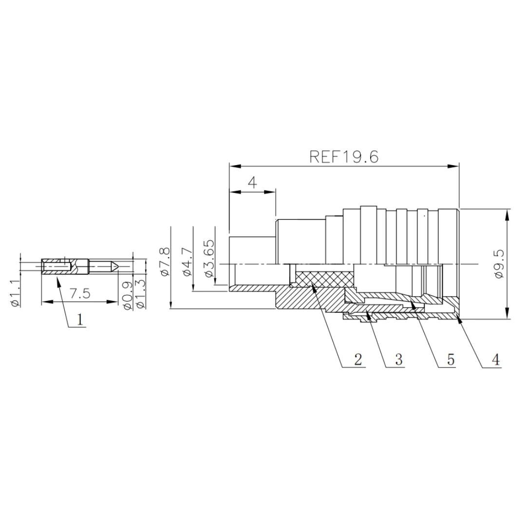 product low price qma jb3 rf coaxial connector custom design male jack qma connector for rg402 rg141 cable assembly-3