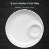 White 10inch mother and child plate