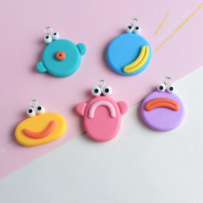 Wholesale 100Pcs Cute Big Mouth Monster Resin Charms For Jewelry