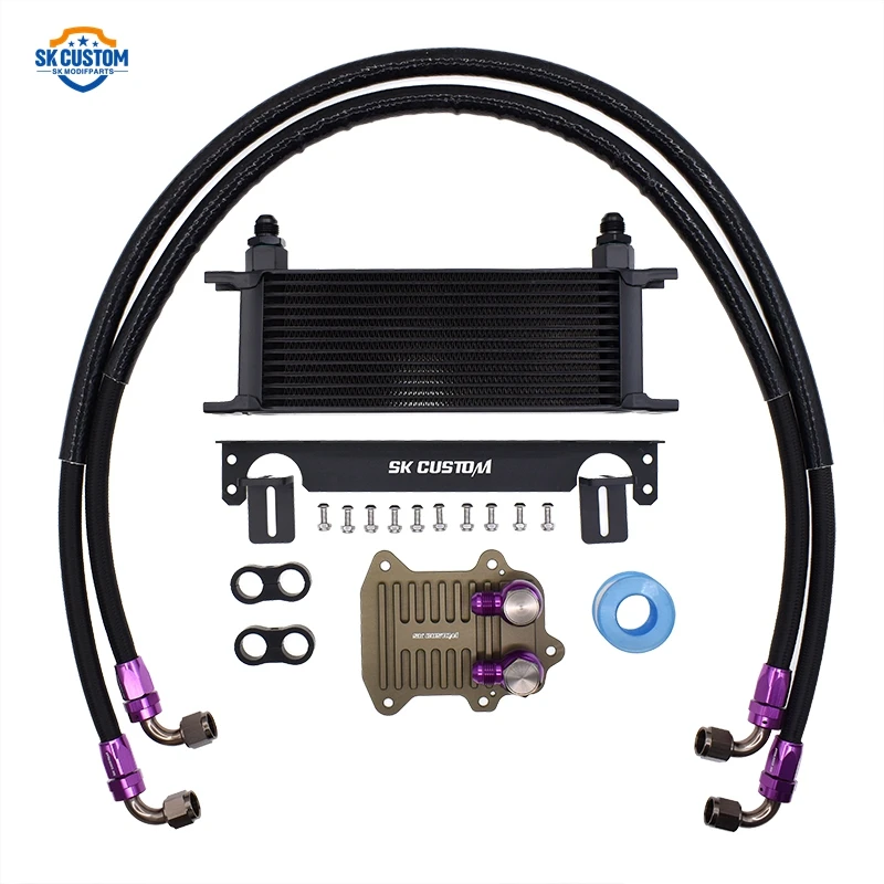 SK Custom EA111 Engine Oil Cooler Kit For Volkswagen Audi Skoda 1.4T 1.6L Radiator Cooling Kit