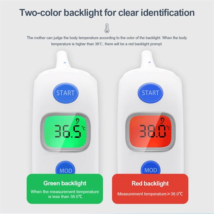 Multi Functional Medical Smart Sensor Infrared Ir Contact Fever Baby Adults Kids Forehead Ear Thermometer With Probe Cover