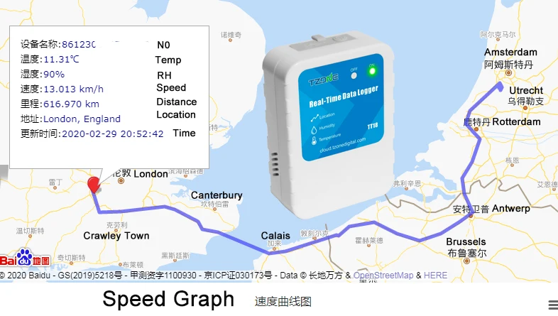 Refrigerated Use Gsm Temperature Monitoring Data Logger Food Truck Temperature Sensor