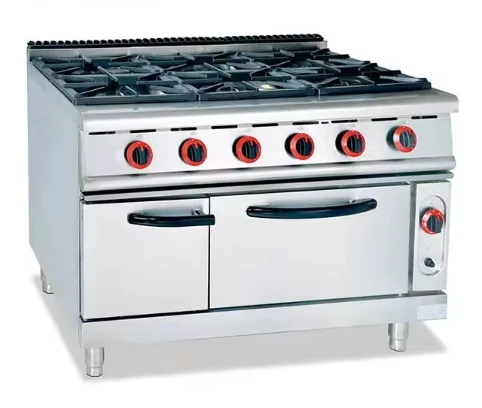 Good Quality Freestanding 6-Burner Gas Cooker with Oven stainless steel Gas Range For Hotel popular gas cooker stove