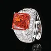 open size Ice Flower cut Chinese red ring