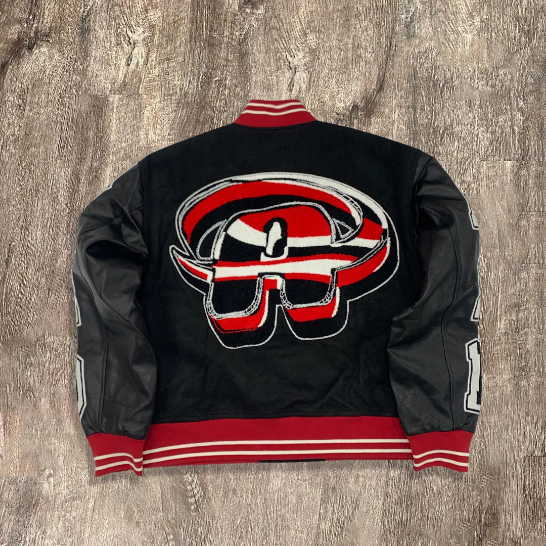 In Stock Luxury Winter Streetwear Cotton Embroidery Patch Oversized Bomber College Baseball Letterman Varsity Jacket for Men gallery 2