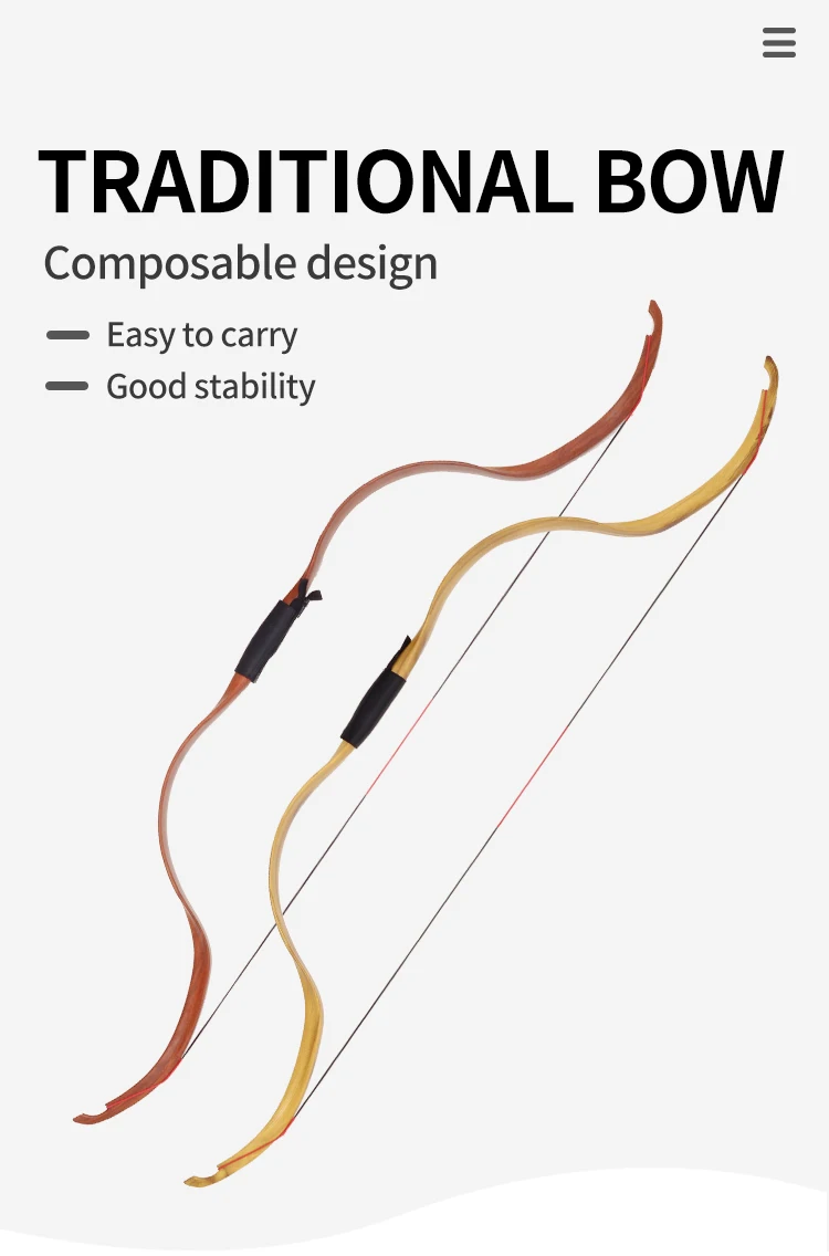 Traditional Recurve Longbow Hunting Shooting 25 Lbs Archery Crab Mongol
