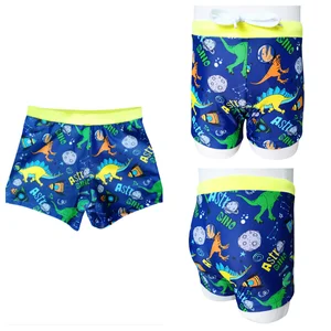 Boys' Swim Trunks with UPF 50+ Sun Protection Fabric Custom Dinosaur Print High-Stretch Premium Fabric Ideal for Summer Swimming