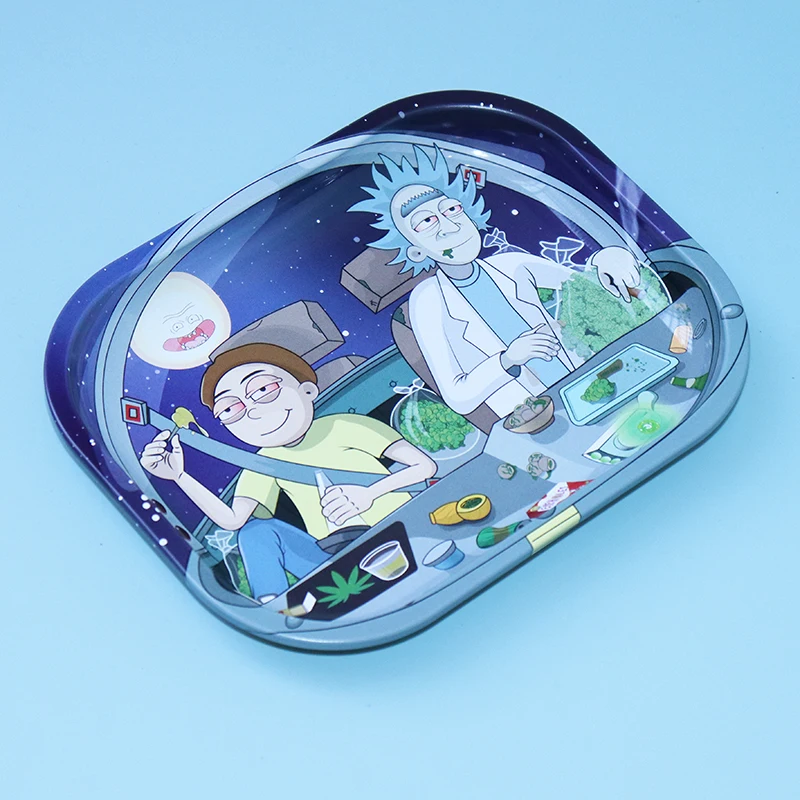 Custom Raw Serving Tray Weed Metal Rolling Tray Set Mold With Magnetic Lid And Grinder