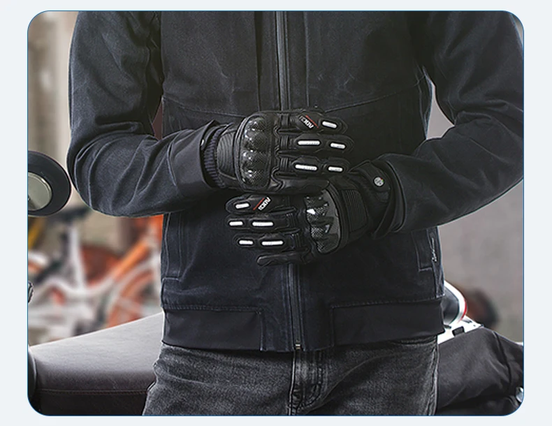 Unisex Riding Gloves Motorcycles Leather Hand Safety Touch Screen Full Finger Hand Gloves For Cycling supplier