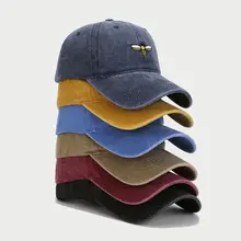 Men's Women's Bee Embroidered Baseball Cap Retro Worn Looking Washed-out Outdoor Sports Sunhat
