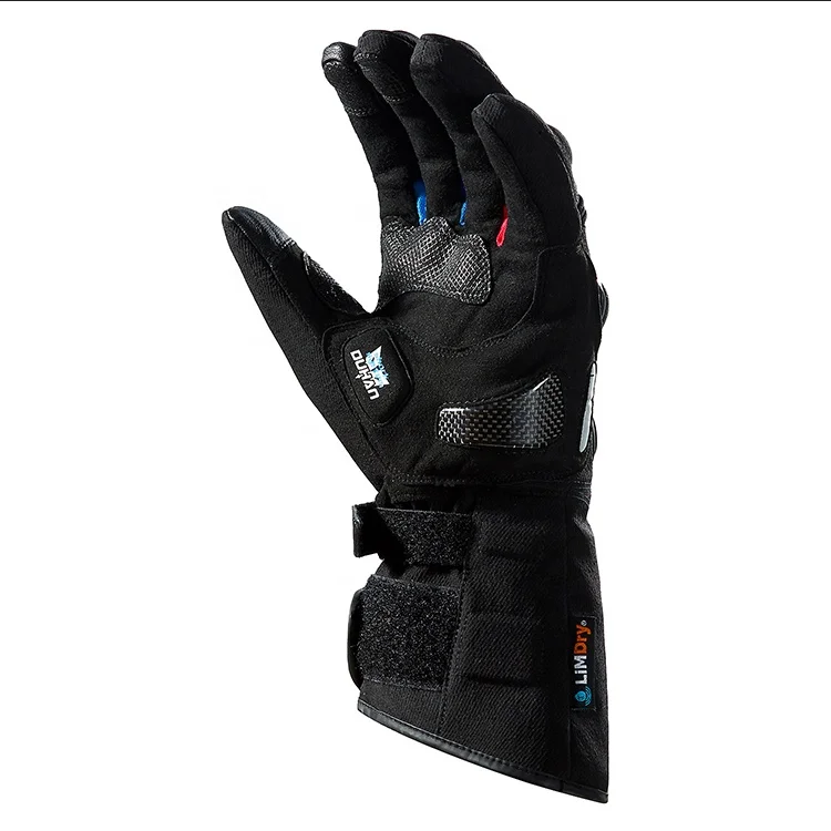 DUHAN, зимние защитные мотоперчатки из водонепроницаемого материала с подогревом Guantes сенсорный экран с батарейным питанием мотоцикл гоночные перчатки для верховой езды