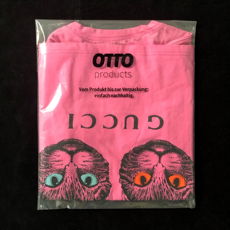 costume transparent self adhesive plastic bags recycled package clothing GRS LDPE material details