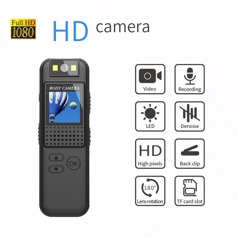 CS08 Mini Camera With Screen Sport Video Recorder HD 1080P Body Cam Outdoor Bicycle Recorder Security Video Body Mini Cameras
