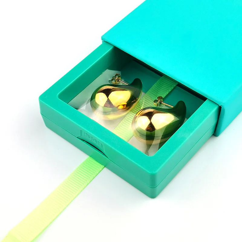 Fashion Jewelry Water Drop Shaped Earrings Gold Plating For Women