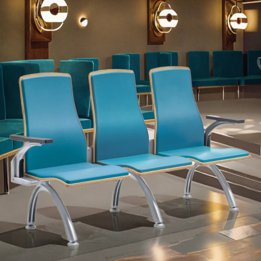 Premium Modern Steel Frame Hospital Chairs with PU Padded Back Support for VIP Lounges 4