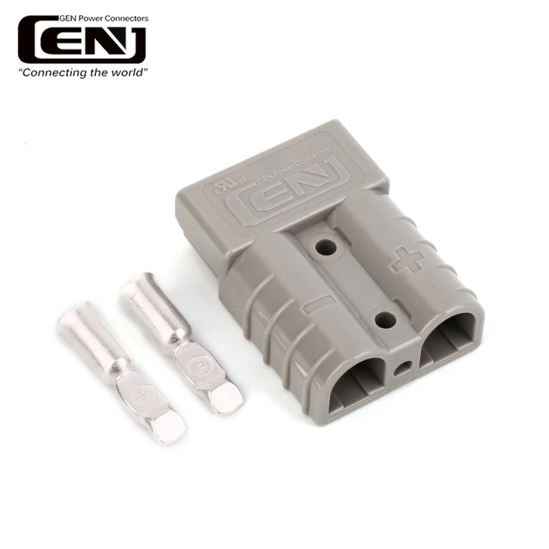 High Power Tool Anderson Style 50A Quick Plug Battery Connector Custom Length 2P Electrical Socket Adapter PC Forklift Copper