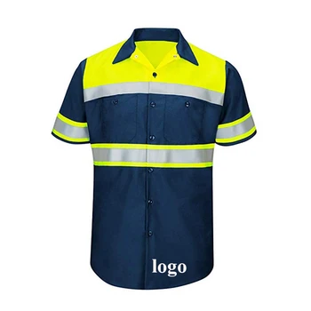 OEM Hi-Vis Reflective Security Polo Shirt Men's High Visibility Short Sleeve Reflective Safety Clothing For Summer