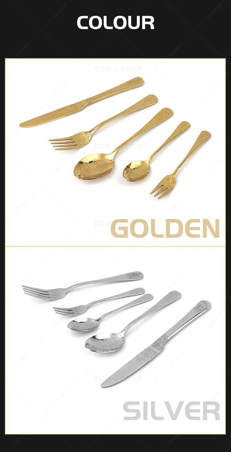 Flatware latest dinner wedding popular design restaurant tableware cutlery luxury high quality stainless steel silverware sets