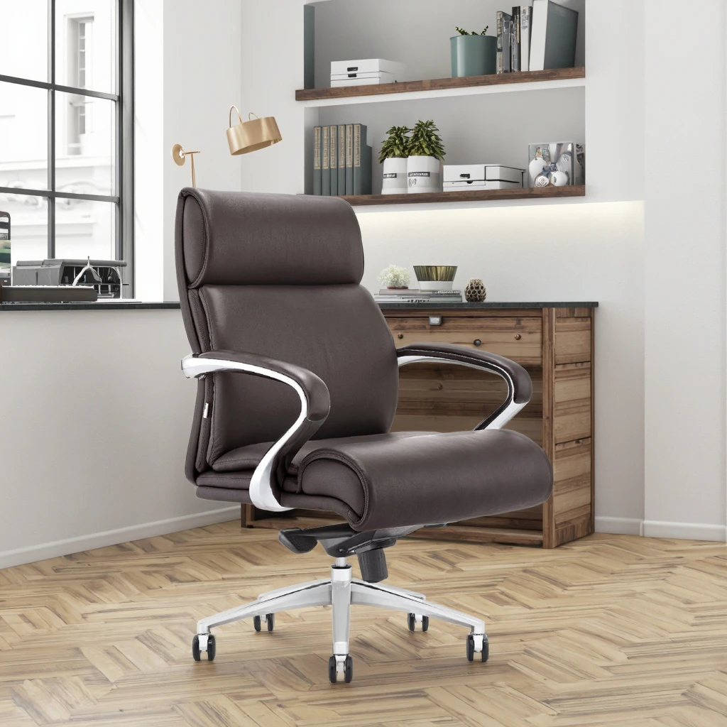 High-end Office Managers Chair Quadruple Locking Mechanism Breathable PU Leather Commercial Grade Seating 6