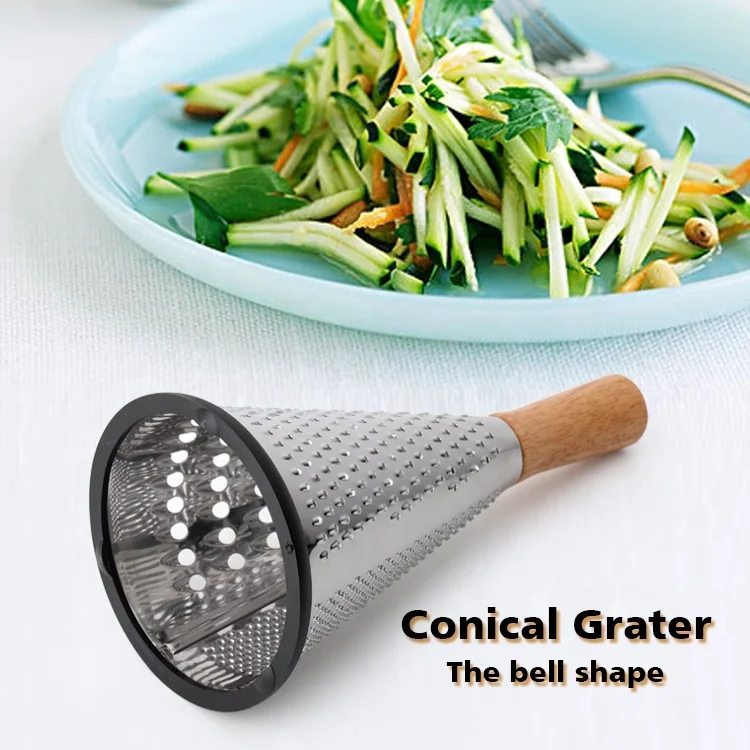 Food Grater Cone Shaped Wood Handle -- Free Shipping