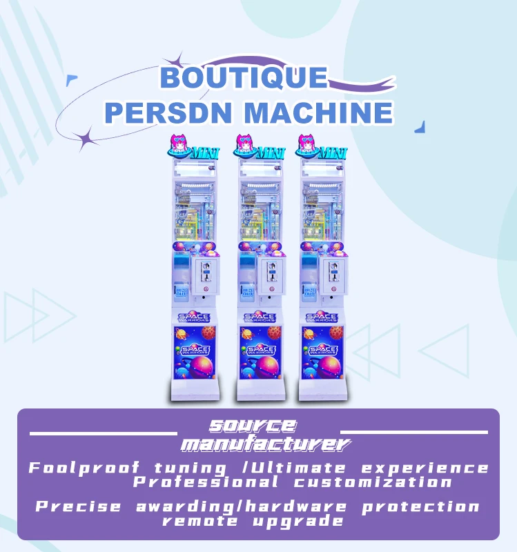 Amusement Coin Operated ODM/OEM Arcade Toy Claw Vending Machine Mini Claw Crane Machine With Top Locker Showcase