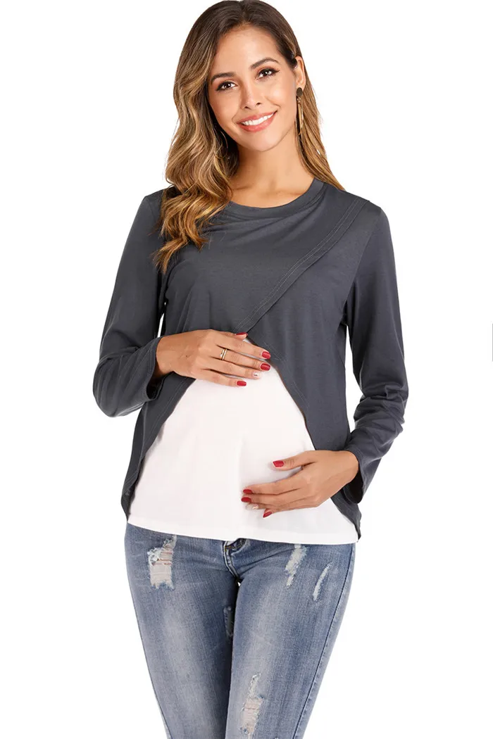 Ropa De Maternidad Al Por Mayor Del Fabricante Llanura Blusa Para La  Lactancia Materna Tee Camisas - Buy Ropa De Maternidad,Blusa Lisa Al Por  Mayor,Camisetas De Lactancia Product on 