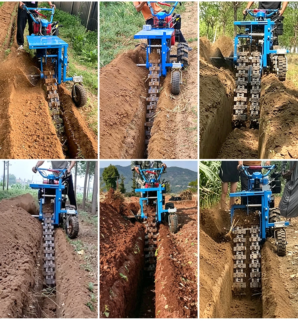 Fiber Optic Cable Handheld Chain Trencher Machine Mini Ditching ...