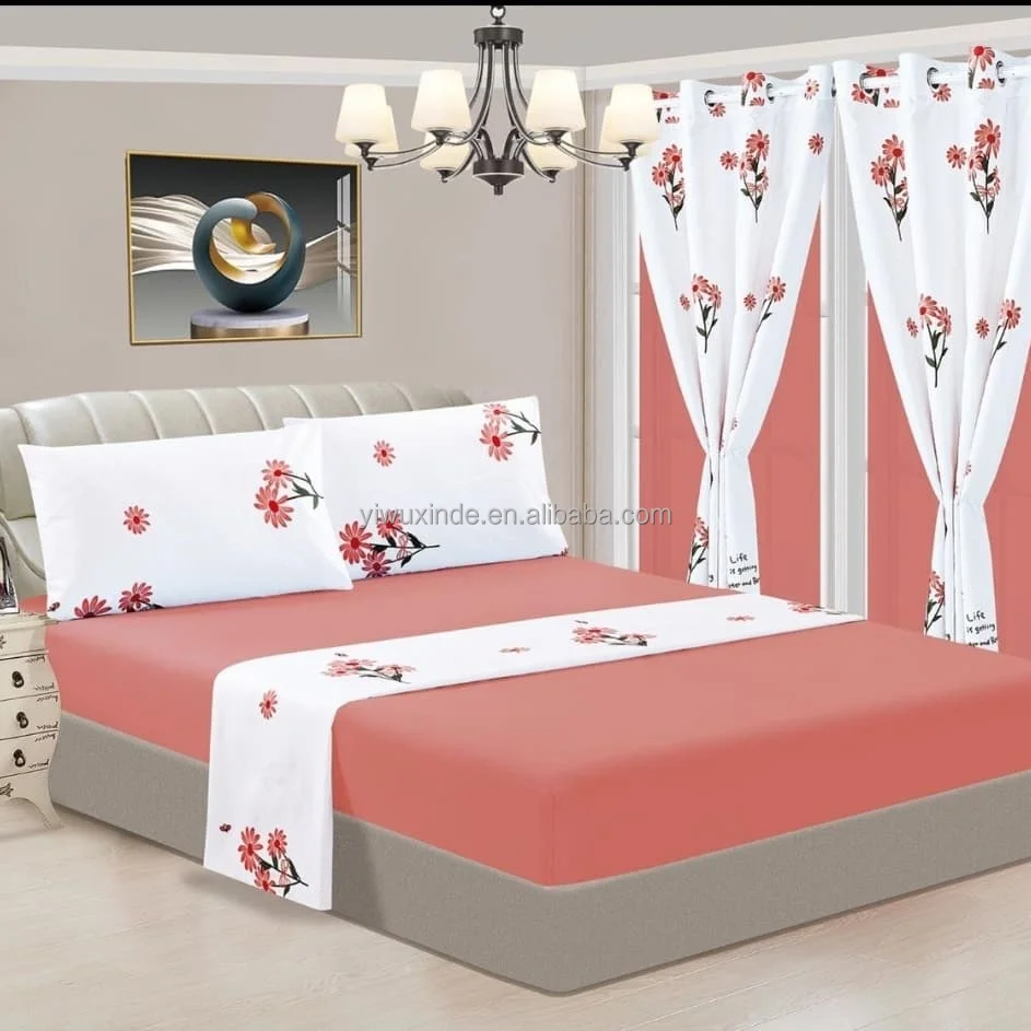 Polyester Fabric Microfiber Fabric Cotton Bedcover Set Bedsheets Sets