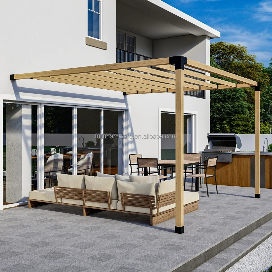 Durable Metal Pergola Bracket Kit for Outdoor Garden Wood Gazebo