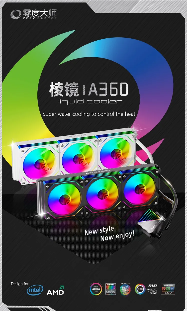 Zeromaster A360mm ARGB Liquid Cooler for Efficient Cooling