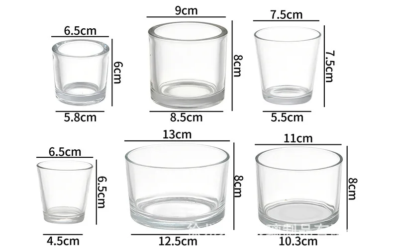 Wholesale Empty Clear Glass Candle Jars For Scented Wax Candle Making