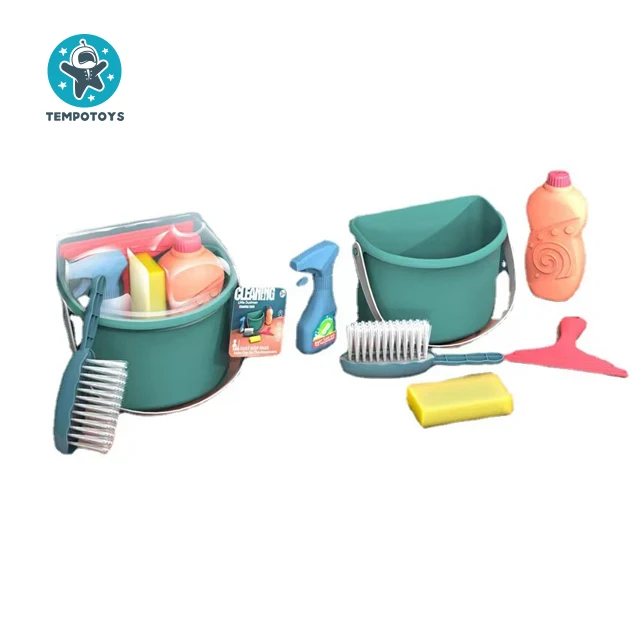 Tempo Toys 6pcs Kids Housework Cleaning Toys Play Kit Tools House Juguete Play set Preschool Indoor Kids Pretend Play Toys