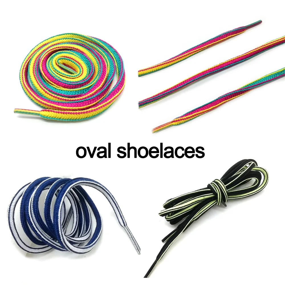 Custom colors half round shoelaces hiking heavy duty boot laces shoestrings oval shoe laces for sneakers