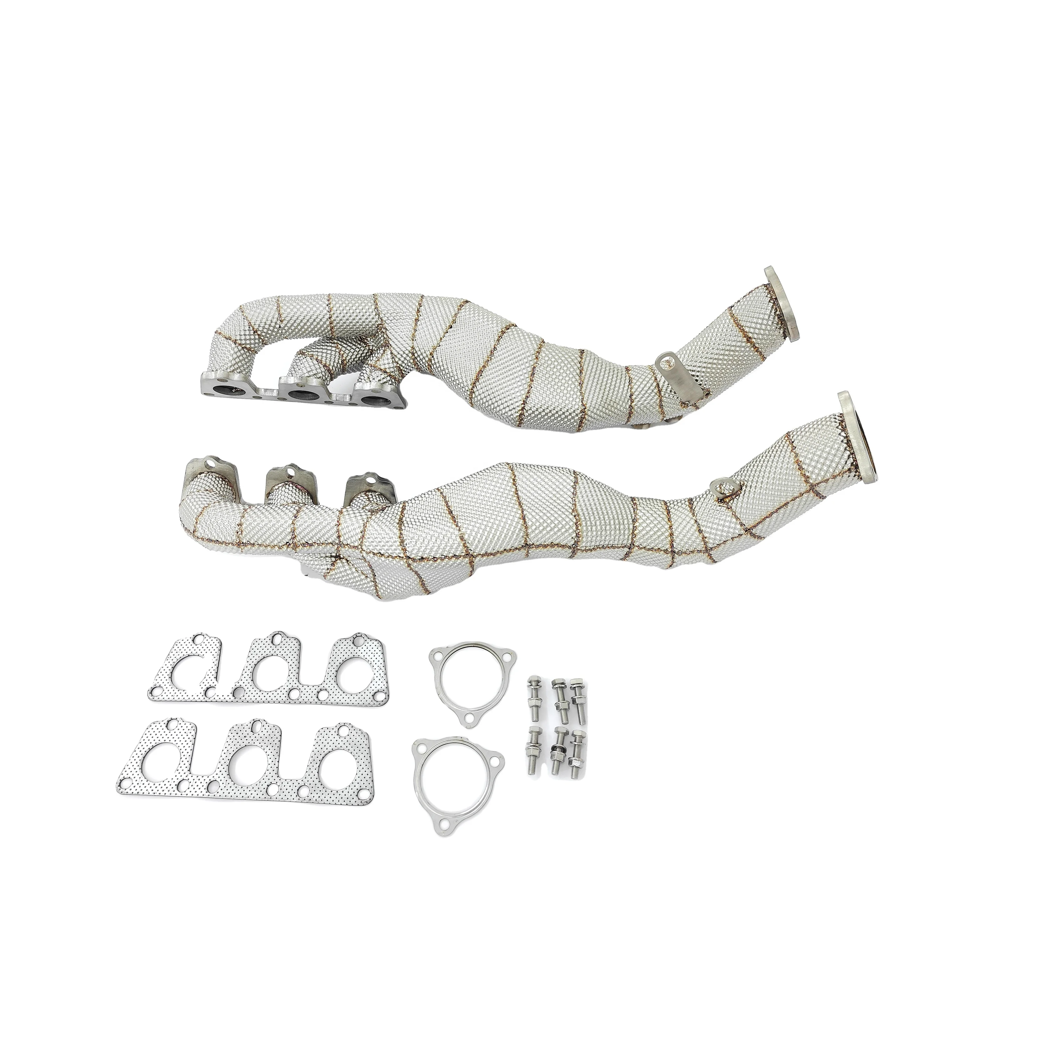 Exhaust Headers For Audi S4 S5 S6 S7 3.0T C7 B8 2009-2016 Manifolds Double-Layer Heat Wrap