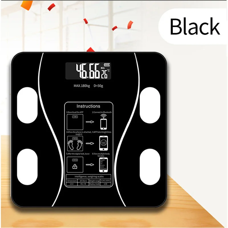 Smart Body Fat Scale Highly Accurate Bluetooth Digital Bathroom Body Composition Analyzer Measures Weight Body Fat