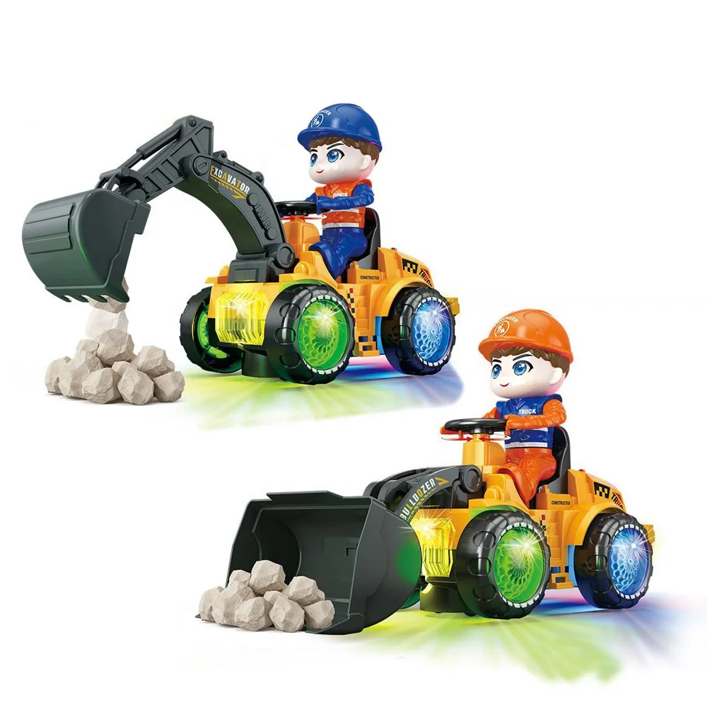Simulation Electric Engineering Vehicle Model Toy Excavators Universal Wheels Construction Truck Series with Light and Music
