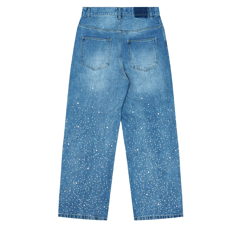 Shop Custom Streetstyle Denim Jeans with Rhinestone Designer