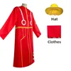 Red kimono + hat
