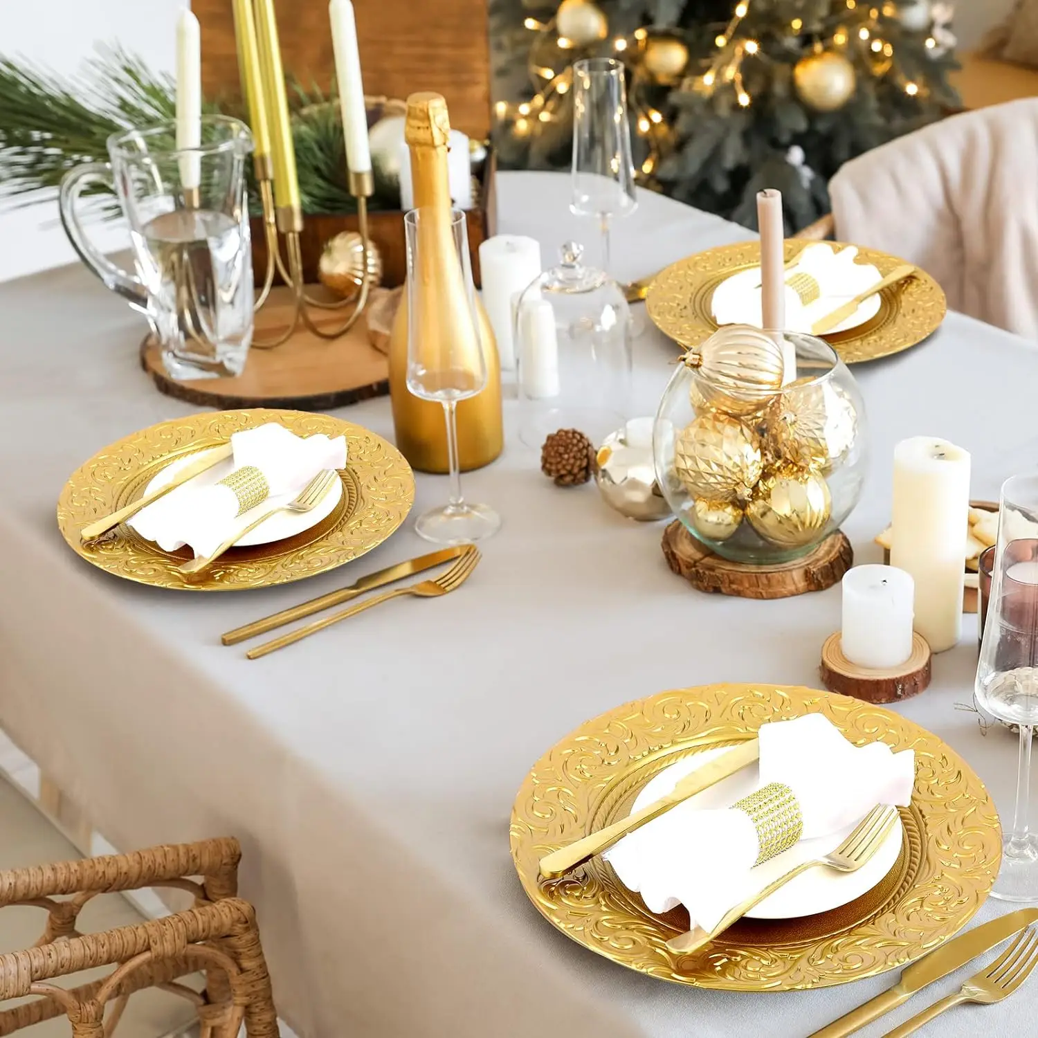 Silver Chargers Bulk 100 Antique Charger Plates Bulk 13'' Plastic