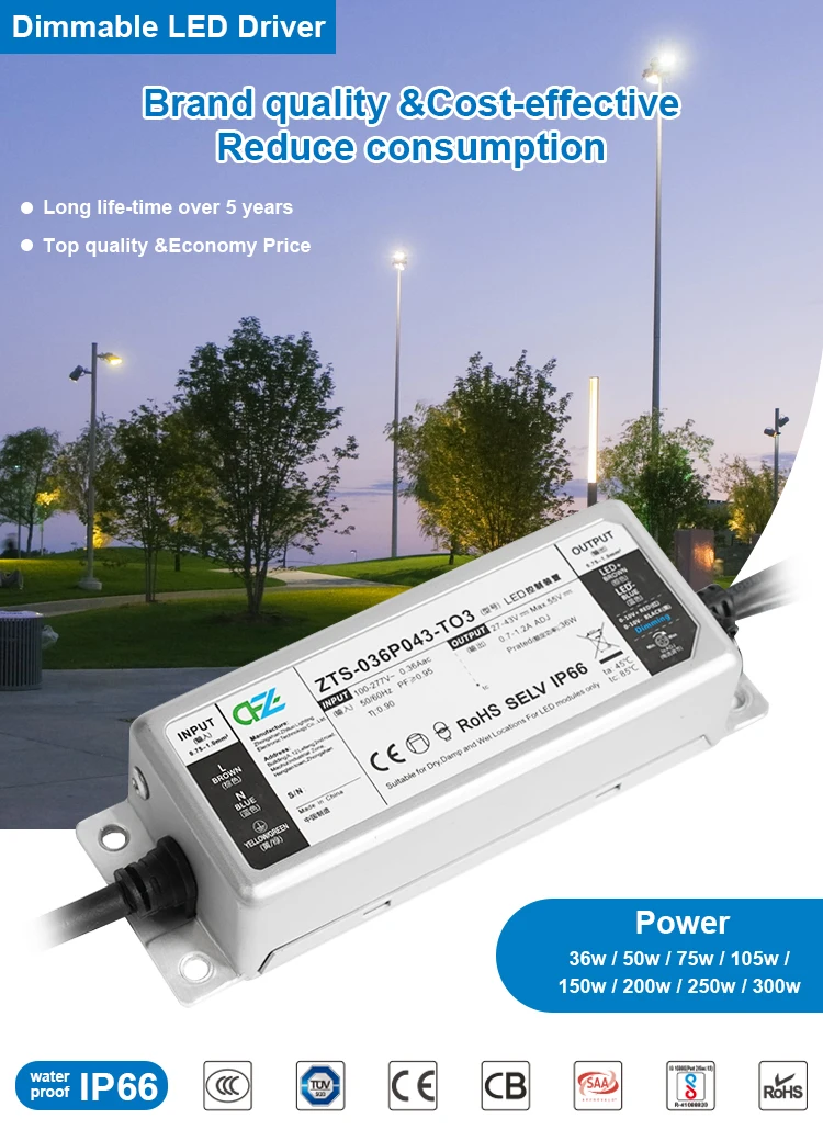 Pfc36w Led Driver 36w-300w Surge Protection LED Drivers - High PF & Dimmable