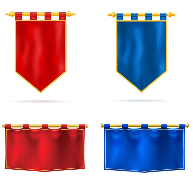Promotional 100% Polyester Printing or Embroidery Custom Design Size Medieval Banners Flags Renaissance Banner Flag Heraldic Fla