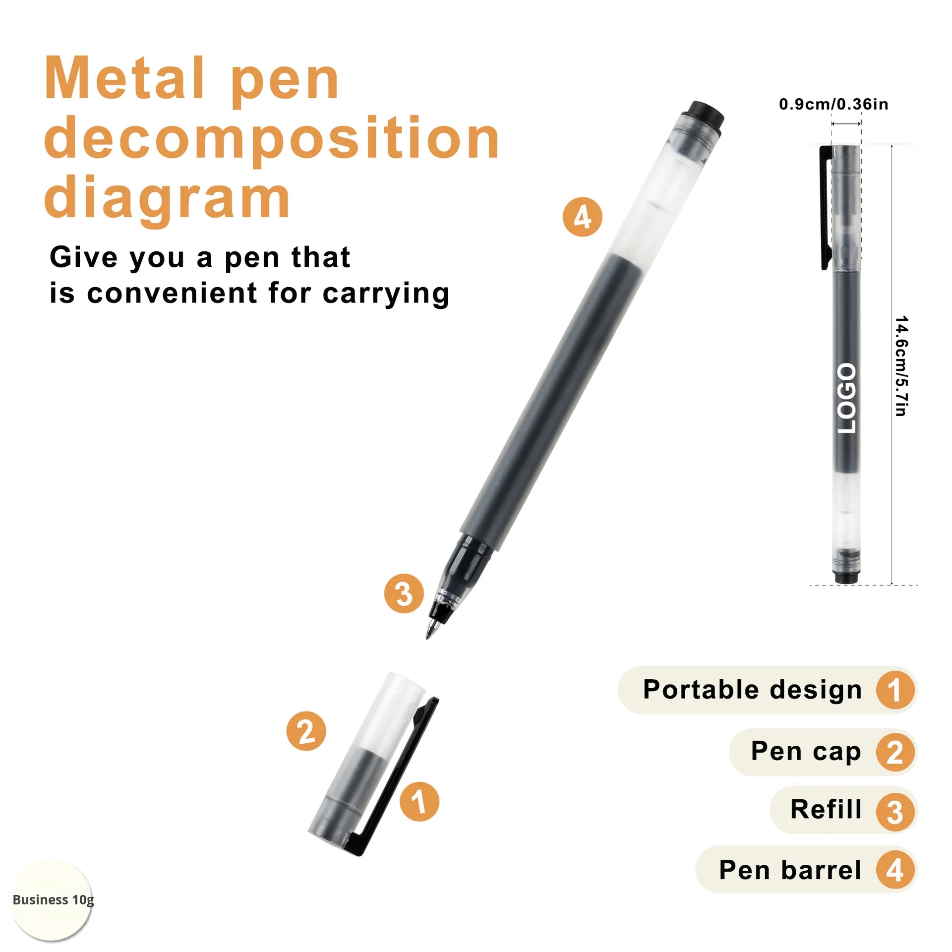 Hot Sale Custom Printed Logo Office School Pens Large-Capacity Smooth Comfortable Plastic Gel Ink 1.0mm Writing Bulk_voghion.com